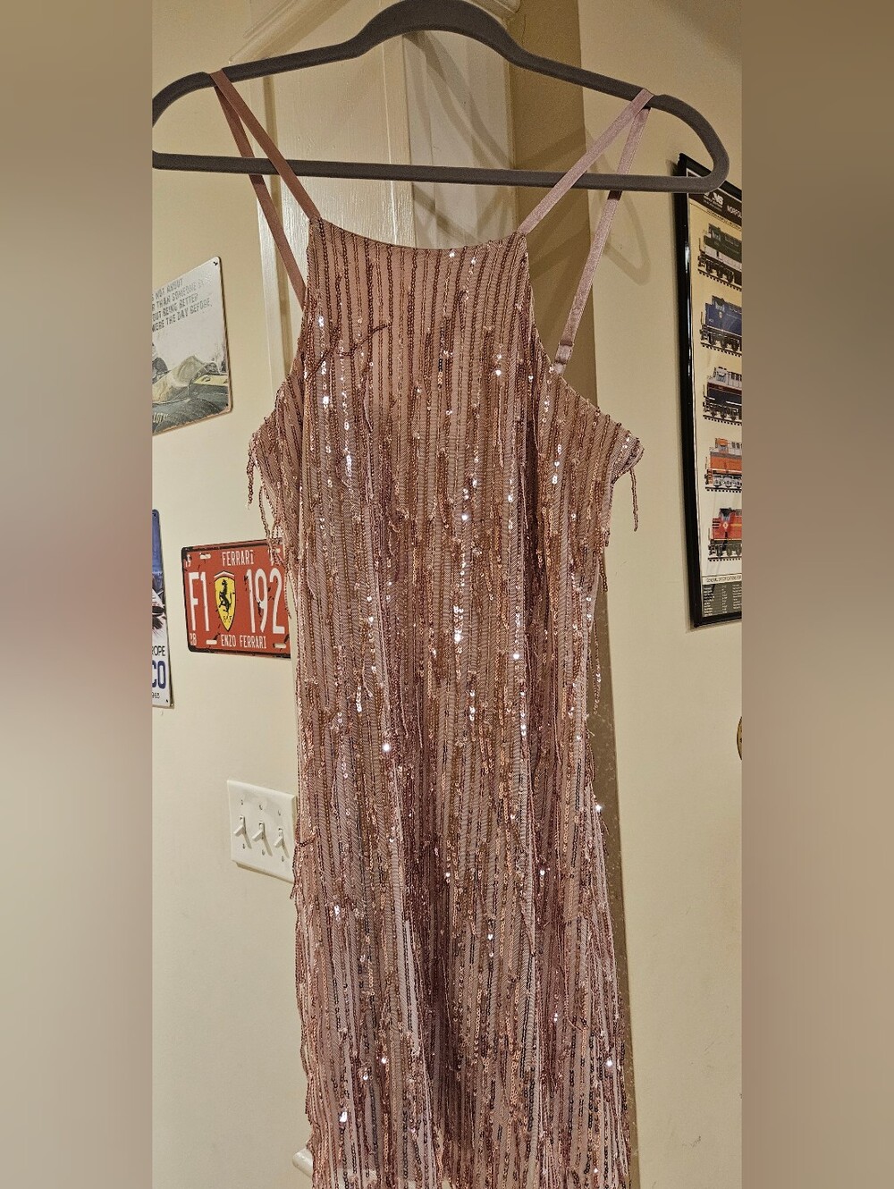 Xtraordinary Rose Gold Sequin Dress Sz S